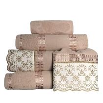 Jogo Banho luxo especial Barrado Bordado Richilieu 5 Peças Jogo Banho luxo especial Barrado Bordado Richilieu 5 Peças