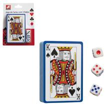 Jogo Baralho Com 3 Dados Truco Mágica Lazer 54 Cartas