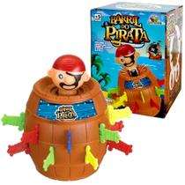 Jogo Barril do Pirata Brinquedo Infantil Interativo até 4 Jogadores Art Brink