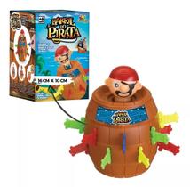 Jogo Barril Pula Pirata Brinquedo Infantil Divertido 16x10
