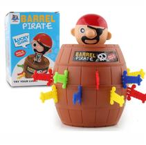 Jogo Barril Pula Pirata Criança Infantil Espadinha de Brinquedo