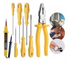 Jogo Basico de Ferramentas Eletricista 1000v - 8 Peças - Faça você mesmo !