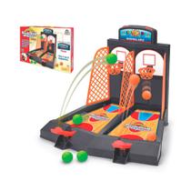 Jogo Basquete Basketball Duplo 0702 Braskit Brinquedo Clássico Lança Bolas Com Placar