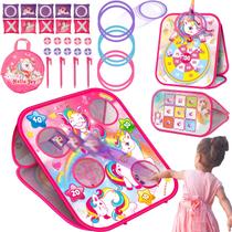 Jogo Bean Bag Toss para crianças - Cornhole Board, brinquedos ao ar livre para crianças pequenas - Atividades de festa, carnaval, jardim, quintal, praia, gramado, brinquedos para crianças, meninos e meninas de 3 a 4, 5, 6, 7, 8 anos, presentes de aniversário