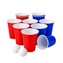 Jogo Beer Pong 2 Bolinhas e 12 Copos Americano 300ml Festa Cerveja
