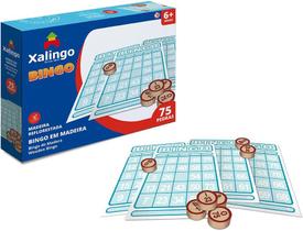 Jogo Bingo 75 Pedras de Madeira e 20 Cartelas Xalingo