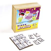Jogo Bingo Braille MDF 06 Cartelas + 54 letras Carlu