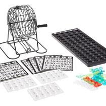 Jogo Bingo Completo Globo Giratório 75 Pedras 18 Cartelas