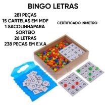 Jogo Bingo De Letras 281 Peças Em Madeira Educar E Ensinar