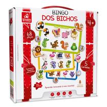 Jogo Bingo do Bichos - 68 peças em MDF - 5 Cartelas - Educativo