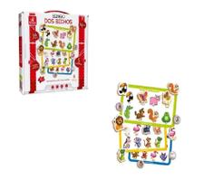Jogo Bingo dos Bichos 68 peças Madeira Jogo Bingo dos Bichos 68 peças Madeira