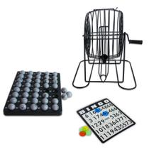 Jogo bingo globo metal 75 pedras 18 cartoes e 150 marcadores Jogo bingo globo metal 75 pedras 18 cartoes e 150 marcadores
