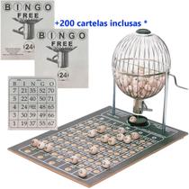 Jogo Bingo Globo Profissional Nº1 Pequeno Cromado + 200 Cartelas Profissional - Treis Reis