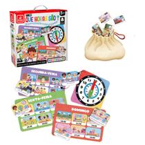 Jogo Bingo Que Horas São Montessori Brincadeira De Criança Em Madeira Infantil Educativo +5 Anos