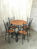 Jogo Bistrô Fixo Mesa Com 4 Cadeiras