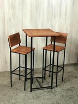 Jogo Bistrô Varanda Alto Ferro e Madeira Jogo Bistrô Varanda Alto Ferro e Madeira