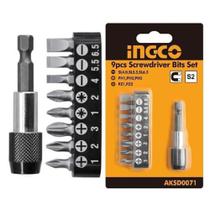 Jogo Bits Adaptador Magnetico 9 Pecas INGCO AKSD0071 Jogo Bits Adaptador Magnetico 9 Pecas INGCO AKSD0071