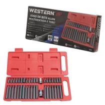 Jogo Bits Chaves para Pneumatica Multidentada Torx Allen 40pçs - Western