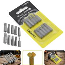 Jogo Bits Fenda 1/4'' 25 mm 10 Peças Tradestar