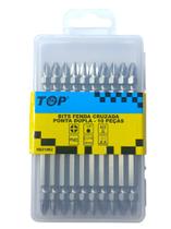 Jogo Bits Imantado Ponteira Dupla Ph2 x 100 mm Parafusadeira 10 Peças