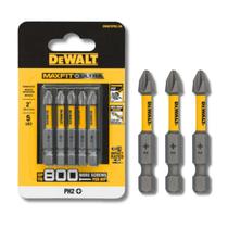 Jogo Bits Impacto 5pcs Dewalt MaxFit 50mm Ponta Phillips Ph2 Ponteira Parafusadeira Parafusar S/ Imã