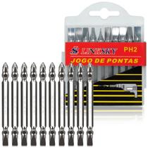 Jogo Bits Para Parafusadeira Pontas Duplas Imantada 10 Peças