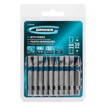 Jogo Bits Parafusadeira Magnético SL6 50mm Gross 10 Pcs Aço