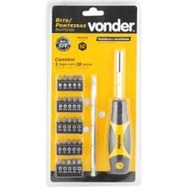 Jogo Bits/Ponteira Crv com 28 peças Enc 1/4 - Vonder Jogo Bits/Ponteira Crv com 28 peças Enc 1/4 - Vonder