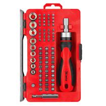 Jogo Bits Ponteira Fenda E Philips 78 Peças Chave Catraca