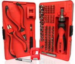 Jogo Bits Ponteira Fenda E Philips 78 Peças Chave Catraca