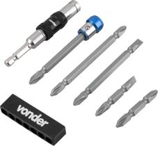 Jogo Bits/Ponteiras 8 Peças Extensão Magnética artic. Vonder