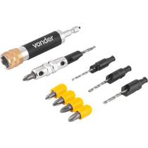 Jogo Bits/ponteiras E Escariadores 1/4 11 Peças Vonder 3538