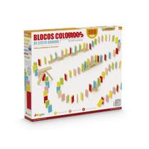 Jogo Blocos Coloridos 100 Peças - Junges