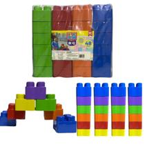 Jogo Blocos De Montar Brinquedo Pedagógicos Gigante Infantil 48 Peças Grande