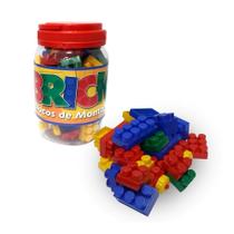 Jogo Blocos Para Montar Gala Plático Colorido 56 Peças