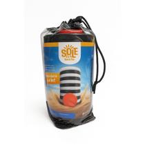 Jogo Bocha Tejo de Praia Discos Resistentes Grandes 11x1,5cm 88g Preto e Branco