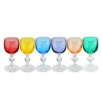 Jogo Bohemia 6 Tçs p/ Licor Claudia Cristal 50ml A10cm Col. Jogo Bohemia 6 Tçs p/ Licor Claudia Cristal 50ml A10cm Col.