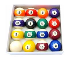 Jogo Bolas De Bilhar Sinuca Numeradas 54mm Snooker