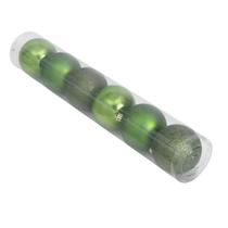 Jogo Bolas em Tubo Natal Verde Decoração Enfeite Árvore 6un