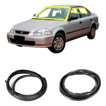 Jogo Borracha Parabrisa E Vigia Honda Civic 1996 A 2000