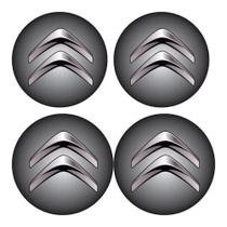 Jogo Bottom- Emblema Para Calota Compativel C- Citroen 48mm Degrade 4 Pecas Resinado