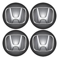 Jogo BOTTOM/ Emblema para Calota Compativel C/ Honda 48MM Degrade 4 Pecas Resinado