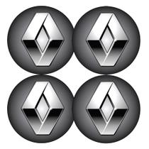 Jogo bottom/ emblema para calota renault 51mm degrade 4 peças resinado