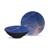 Jogo Bowl Tigela Cumbuca Kit 6 Peças 300ml Cerâmica Lápis Lazúli Caldo Alleanza