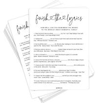 Jogo Bridal Shower GardenCity Finish The Lyrics 50 Cards