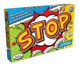 Jogo Brincadeira Stop 1 Roleta 4 Cartelas 4 Canetas Apagador