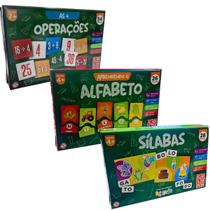 Jogo Brinquedo Educativo Escola Alfabetização Pedagógico Kit 4 Operação Alfabeto Silabas Jogo Brinquedo Educativo Escola Alfabetização Pedagógico Kit 4 Operação Alfabeto Silabas
