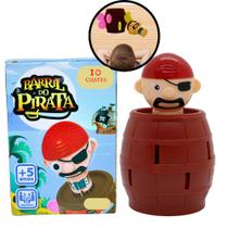 Jogo Brinquedo Infantil Mini Barril Pula Pirata Diversão Criança Suspense Emoção Diversão Chave