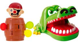 Jogo Brinquedo Jacaré Mode Dedo E Pula Barril Do Pirata Pq.