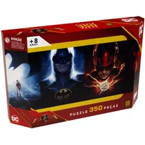 Jogo Brinquedo Quebra Cabeça Puzzle Panorama 350 Peças Infantil The Flash Batman Grow